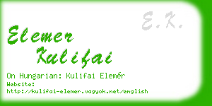 elemer kulifai business card